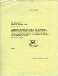["Ms. Lilian R. Winer requested information on \"Federal Legislation about the Education of American Indians\" in a letter dated June 12. Fred R. Harris, a U.S. Senator, acknowledged the request and mentioned that he has requested the Library of Congress to compile material for her dissertation. He assured her that he would forward the information to her as soon as he receives it."]