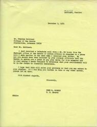 ["Charles Battiest wrote to Senator Fred R. Harris seeking financial assistance to pay his college debts and continue his studies. Senator Harris responded, informing Battiest that the Bureau of Indian Affairs is making a grant to pay his debts for the semester and is conducting a needs analysis for future financial assistance. Senator Harris assured Battiest that the grant for the semester will be made and that further assistance will be provided based on the needs analysis. Senator Harris also mentioned that he had referred Battiest's request for aid for his parents to the Bureau of Indian Affairs."]