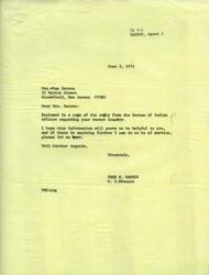 ["Mrs. Agnes J. Barron wrote to Senator Fred E. Harris inquiring about educational aid for children of Indian ancestry. She mentioned her daughter's relation to an original allottee and requested information on scholarships. Senator Harris forwarded the inquiry to the Bureau of Indian Affairs for further consideration. The Bureau responded, requesting more information to determine eligibility for educational aid. Senator Harris then sent Mrs. Barron a copy of the Bureau's reply and pamphlets on Indian educational scholarships. He also suggested contacting the Scholarship Office for more information."]