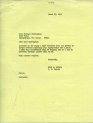 ["Senator Fred R. Harris received a reply from the Bureau of Indian Affairs regarding a grant application for Miss Barbara Harrington. The Bureau is looking into her request for financial assistance for her intended major in law at the University of Tulsa. They are contacting various Area Offices to determine if they have a record of her request. Harris is asked to reach out if further assistance is needed."]