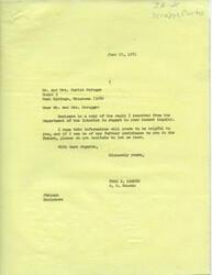 ["The letter is from Fred R. Harris, a U.S. Senator, to Mr. and Mrs. Curtis Scruggs regarding their daughter Karla Scruggs' application for a grant to attend college. The Department of the Interior responded stating that Karla is 11/64 Choctaw and does not have the required one-fourth degree or more Indian blood quantum to be eligible for financial assistance. They suggest resubmitting the application with information on her Cherokee lineage. The Bureau of Indian Affairs is looking into the matter and will provide further information. The Scruggs express their disappointment with the lack of progress and request assistance from Senator Harris."]