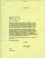 ["Senator Fred R. Harris received a response from the Bureau of Indian Affairs regarding the Chilocco Indian School in Oklahoma. The Bureau is conducting a study on off-reservation boarding schools to determine the future direction of these schools and the support from the Indian community. The Bureau has not requested facility planning monies for Chilocco at this time. Senator Harris assures David Daulton of the Arkansas City Chamber of Commerce that he will work to have the school restored in the 1973 fiscal budget."]
