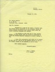 ["Senator Fred Harris received a letter from Billie Masters inquiring about loans for higher education programs for Indians. Senator Harris contacted the Bureau of Indian Affairs for information and received a reply stating that there are programs available for financial aid and supportive services for eligible Indian students attending college. Due to Masters' employment as a teacher, it is suggested that his salary should allow for repayment of at least the minimum required amount. The Bureau also mentioned that no provisions are made for the cancellation of guaranteed loans and resources are quickly depleting due to the high number of students being assisted. Senator Harris assured Masters that he will provide further information once he receives a report from the Bureau."]