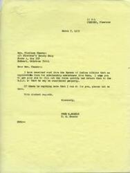 ["Mrs. Floriene Chesbro wrote to Senator Fred R. Harris seeking assistance for her son to obtain scholarship funds from the Bureau of Indian Affairs. Senator Harris responded by contacting the Bureau of Indian Affairs on her behalf. The Bureau sent application forms to Mrs. Chesbro's son, and she was advised to have him complete and return them by April 1st. Senator Harris expressed his willingness to help and support Mrs. Chesbro and her son in pursuing further education opportunities."]