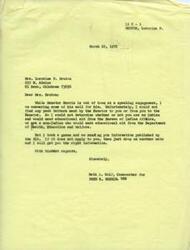 ["Mrs. Lorraine P. Bruton wrote to Senator Fred R. Harris asking for help with funding for her LPN training at El Reno Oo-Tech. She explained her financial difficulties due to a recent separation from her husband. Senator Harris's caseworker, Beth A. Wolf, responded, offering to send information from the Bureau of Indian Affairs, but also mentioning the Department of Health, Education, and Welfare as a possible source of educational aid. Additionally, a letter from Patrick Melendy to the Secretary of Health, Education, and Welfare discussed the proposal for an educational facility on the former Adair Air Force Station property in Oregon. The letter highlighted the importance of providing educational opportunities for Indian and Mexican-American citizens."]