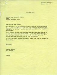 ["Daniel N. Stiles writes to Senator Fred Harris requesting assistance in enrolling his adopted Eskimo daughter, Anastasia, in Sequoyah High School. Anastasia had previously been denied admission by the Muskogee Area Office, citing her need for special education classes. Stiles believes this is unjust and seeks help in securing her enrollment. Senator Harris forwards the request to the Bureau of Indian Affairs, who ultimately enrolls Anastasia in the school. Stiles expresses gratitude for the assistance."]