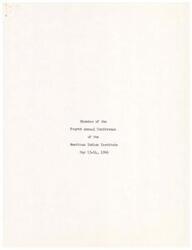 ["The American Indian Institute held its second annual conference at the University of Oklahoma in 1956, with a large number of attendees representing various Indian tribes and organizations. The conference discussed health, social welfare, education, and preservation of customs. The health group recommended better health education and coordination between Indian and non-Indian communities."]