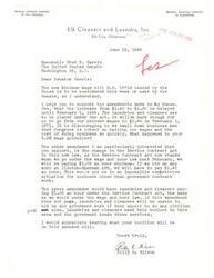["The document is informing Senator Harris that the rent account of Mrs. Mable H. Sargent in the amount of $990.00 has been paid in full. A Xerox copy of a check from the United States Treasury in the amount of $4,886.79 payable to Mrs. Sargent is enclosed, which covers two lost checks and other money due to her. The document expresses gratitude for the Senator's assistance in the matter."]