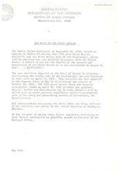 ["Mr. Sylvester Tinker had inquired about a treaty allowing Indians in Oklahoma to hunt and fish without a state license. Senator Fred R. Harris checked into the matter and enclosed a report from the Bureau of Indian Affairs in response to Mr. Tinker's inquiries. Senator Harris expressed his willingness to help in the future and sent his kind regards."]