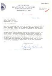 ["Senator Fred R. Harris is requesting information from the Bureau of Indian Affairs regarding a treaty that allows Oklahoma Indians to fish without a license. He has been contacted by Mr. Sylvester Tinker of the Osage Tribal Council and wants to properly inform him on the matter."]
