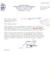 ["Helen Edge, a 53-year-old Caddo Indian woman from Fort Cobb, Oklahoma, is seeking a patent for her land allotment in order to secure a better future for herself and her children. She is currently struggling to make ends meet by working in a cafe, while her son is unable to hold a job due to a sunlight allergy. Despite her efforts, the Agency has denied her application for a patent and advised her to find a better job, which she finds challenging. Helen is requesting assistance from Senator Fred Harris to help her achieve her goal of obtaining a patent for her land and improving her financial situation."]