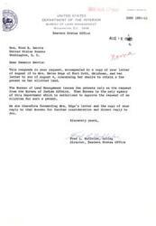 ["Senator Fred R. Harris is writing to Commissioner Buck Cook about the conditions in Canton regarding Indian children. He has received a report from the Acting Assistant Commissioner of Indian Affairs and is encouraged by the findings. Harris hopes that with the efforts of various agencies, improvements can be made for the children of those who have been jailed. He offers his assistance to Commissioner Cook in the future."]