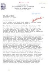 ["Senator Fred R. Harris thanks Mrs. Russell C. Hutton for her comments on his appearance on the \"Today\" show and sends her a copy of his recent speech from the \"Congressional Record.\" He mentions a new effort within the Bureau of Indian Affairs to improve Indian policy and forwards Mrs. Hutton's letter to the Bureau for a possible direct response to her comments and queries."]