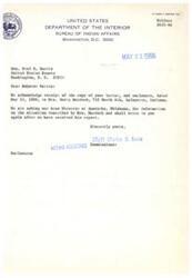 ["Mrs. Betty Murdock wrote to Fred R. Harris requesting assistance with her account at the Indian Agency in Anadarko. She expressed concerns about unauthorized information being shared about her account and requested action be taken. In response, Fred R. Harris assured Mrs. Murdock that he had contacted the Bureau of Indian Affairs for a full report and would provide further information once available. Mrs. Murdock also mentioned a gas well on her property that pays a small dividend monthly, but she had not received the money she requested from her account since September 1965. She expressed frustration with the lack of communication from the agency and requested that Mr. Harris intervene on her behalf."]