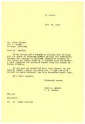 ["The document is a response to Senator Harris regarding negotiations between the Amphenol Corporation and the Watonga Chamber of Commerce for the expansion of the company. The document clarifies that the Amphenol Corporation chose a location in Florida for their initial expansion, but may consider Oklahoma for future expansion. The Bureau of Indian Affairs assisted in the negotiations and denies advising the company to select a site in Florida. The Watonga Chamber of Commerce's efforts in preparing material for the negotiations are appreciated and may be useful for future prospects."]