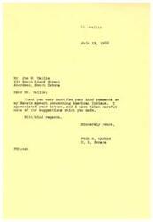 ["The author is thanking the recipient for their kind comments on their speech about American Indians and appreciates the suggestions made in the letter."]