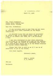 ["Senator Fred R. Harris responds to a letter from VISTA volunteer Ethel Stokesbury, expressing interest in her work on the Navajo reservation and offering assistance. He also mentions forwarding her letter to Senator Paul Fannin."]