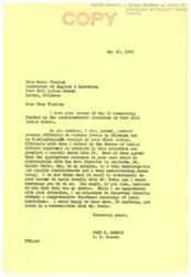 ["Miss Roxie Plumlee wrote a letter to Fred R. Harris about the level of discipline at Fort Sill Indian School. Harris contacted officials at the Bureau of Indian Affairs who expressed interest in the situation and recommended that Plumlee speak with the Area Director, Leslie Towle. Harris advised Plumlee to have a conversation with Towle and share his advice with him. He also mentioned that he would like to know the outcome of the conversation."]