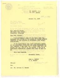 ["Senator Fred R. Harris received a request for assistance in determining the tribal affiliation of Mrs. Roberta Dotson, whose father was either Chickasaw or Choctaw Indian. The Bureau of Indian Affairs examined records but could not find information on Mrs. Dotson's father. Enrollment rolls for the tribes were closed in 1907, and no changes can be made. Senator Harris promised to stay in touch with Mrs. Dotson and provide updates on the matter."]