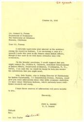 ["Manuel A. Ferran, a student at the University of Oklahoma, is seeking advice on potential topics for his PhD dissertation related to economic problems among American Indians. He reaches out to Senator Fred R. Harris for guidance and recommendations for sources of information. Senator Harris provides suggestions for contacts and research areas, encouraging Ferran to explore topics related to economic development and legal restraints affecting American Indians."]