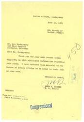 ["Kye Yackeyonny sent a letter to Fred R. Harris providing additional information about his claim, which has been referred to the Bureau of Indian Affairs for further review. Fred R. Harris thanked Yackeyonny for the information."]