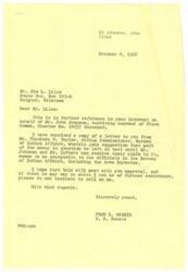 ["Sim L. Liles received a letter from Senator Fred R. Harris regarding the interest of John Johnson, the surviving husband of Flora Homma, Choctaw No. 14657 deceased. The letter mentions that the Bureau of Indian Affairs has agreed to leave part of the money in question until Johnson and LeForce can resolve their claim to it. A response from Acting Commissioner Theodore W. Taylor confirms this agreement and states that the fund will be distributed accordingly. The letter also mentions that Johnson is a non-Indian and the District Court of Stephens County has determined his status as the surviving husband. Enclosures with both letters are returned with the response."]