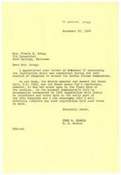 ["Mrs. Phoebe D. Gragg wrote to Senator Fred R. Harris requesting support for legislation to extend the Indian Claims Commission. Senator Harris responded, stating that the legislation was not acted upon in the previous session of Congress but will likely be considered in the next session. He assured Mrs. Gragg that he would carefully consider her views on the matter."]