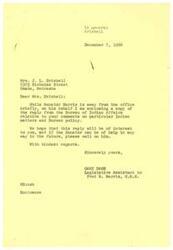 ["The letter is from Gary Dage, a Legislative Assistant to Senator Fred R. Harris, to Mrs. J. L. Driskell in Omaha, Nebraska. Dage is enclosing a reply from the Bureau of Indian Affairs regarding specific Indian matters and Bureau policy that Mrs. Driskell had commented on. He mentions that Senator Harris is temporarily away from the office and offers assistance in the future if needed."]
