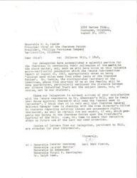 ["Ed Edmondson is the congressman for Oklahoma's 2nd district. He serves on the House of Representatives' Committee on Interior and Insular Affairs, and is the chairman of the subcommittee on Mines and Mining. He is pushing for the passage of the Chilocco bill, which would provide funding for the Cherokee Nation. However, due to changes made by the Senate and the upcoming Labor Day recess, he does not expect the bill to pass until September."]