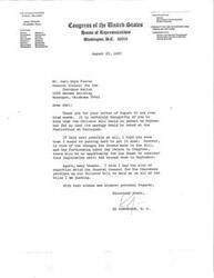 ["The document contains a letter from a senator to a member of the Cherokee Nation, thanking them for their testimony in support of a bill that would provide for the US to hold certain lands in trust for the Cherokee Nation. The senator assures the Cherokee Nation that he will do what he can to see that the bill is approved."]