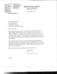 ["The document describes Senator Fred Harris's support for a bill concerning the Chilocco Indian school. He has written to the Senate conferees urging them to accept the position of Ed Edmondson, who is representing the Cherokee Nation. Senator Harris enclosed copies of his letter to Senator McGovern and Senator McGovern's reply to him."]