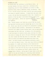 ["The document describes a bill that would allow the Cherokee Nation to purchase back 2,667.94 acres of land from the United States government for $3.75 per acre. The land was originally part of the Cherokee Outlet which the federal government bought from the Cherokee Nation in 1893. The bill would allow the Cherokee Nation to use the land for farming and grazing purposes. The Bureau of the Budget has advised that the bill be amended to include provisions for transfer or disposal of the land in accordance with the Federal Property and Administrative Services Act of 1949."]