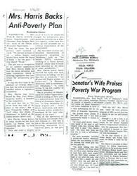 ["LaDonna Harris, wife of Senator Fred Harris, testified before a House committee in favor of continuing the anti-poverty program as a separate agency. She emphasized the importance of self-reliance and shared examples of beneficiaries in Oklahoma. LaDonna Harris received roses from the Office of Economic Opportunity director and praised the program for helping individuals acquire skills and become productive members of society. She also highlighted the need for steady jobs and education for success."]
