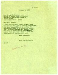 ["Mrs. Fred R. Harris has given Mrs. Dwight Vandenbark permission to use a picture of the two of them together, and has also provided a signed release and a biographical sketch."]