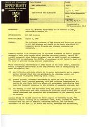 ["The document outlines the mission and objectives of the Community Action Programs (CAP) in addressing poverty and social problems. It emphasizes the importance of self-help efforts by the poor, private and voluntary involvement, and collaboration between public and private groups to effectively tackle poverty. The guidelines apply to all CAP grantees and are to be used in planning, conducting, and evaluating Community Action Programs."]