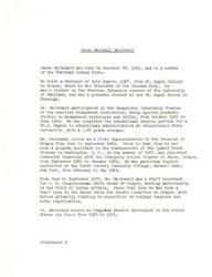 ["James Marshall MacDonald is a member of the Flathead Indian Tribe with a background in education, management, and government. He has a Bachelor's degree, completed graduate studies in management and theology, and has worked in various roles in government and education. He has also served in the United States Air Force as a Chaplain Service Specialist."]