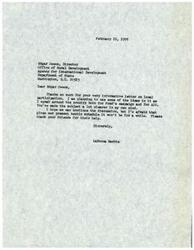 ["LaDonna Harris expresses gratitude to Edgar Owens for his informative letter on local participation, stating that she plans to use some of the ideas in her speeches for Fred's campaign and AIO. She hopes to continue the discussion in the future but acknowledges their busy schedules."]