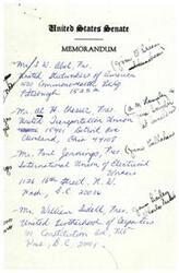 ["The document is a list of various labor union presidents and their contact information, with a note about organizing a luncheon and asking them to RSVP."]