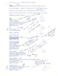 ["Senator Harris's office is inviting various individuals to a luncheon at the Congressional Hotel on April 18, 1972 to discuss the Americans for Indian Opportunity Action Trux fraud Council. Several individuals from different labor unions and organizations are invited, but some are unable to attend. Contact information for each individual is provided."]