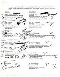 ["The document contains information about a luncheon that was held by the Laborers International Union in Washington D.C. The luncheon was attended by representatives from various unions, including the United Steelworkers of America, the United Transportation Union, and the International Brotherhood of Electrical Workers."]