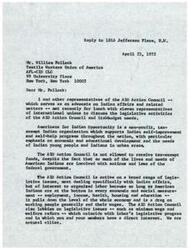 ["The letter is from LaDonna Harris of Americans for Indian Opportunity to William Pollock of The documentable Workers Union of America, discussing the work of the AIO Action Council in advocating for Indian affairs and the need for financial support from organized labor. Harris highlights the impact of supporting Indian self-improvement programs on the economy and requests a contribution to their budget."]
