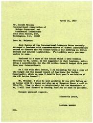 ["The letter is from LaDonna Harris to Mr. Joseph Maloney regarding a discussion about the AIO Action Council and lobbying on Indian affairs. Harris is requesting a contribution for the AIO Action Council budget from Maloney's International Association. She also includes a copy of the budget and annual report of Americans for Indian Opportunity for reference. Harris urges Maloney to follow up on her letter with Mr. Lyons and to contact her promptly."]