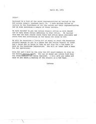 ["The document discusses inviting union representatives to an AIO action council luncheon, the decision to place the Action Council office with NALDEF, receiving money for the Menominee project, and changes to the AIO board members. LaDonna mentions that only Pete Zah and herself will stay on the Action Council Board."]