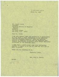 ["LaDonna Harris regrets that she cannot attend the panel discussion on the topic \"Are Men Becoming Obsolete?\" at the American Society of Magazine Editors' annual Editorial Conference on April 3, due to being out of town. She thanks Mr. Stein for the invitation."]