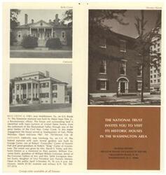 ["The document provides information about six historic houses owned by the National Trust in the Washington Area, including Belle Grove, Decatur House, Oatlands, Woodlawn, The Woodrow Wilson House, and The Pope-Leighty House. Each house has its own unique history and significance, and they are open to the public for visits during certain times of the year. The National Trust is a private organization chartered by Congress to preserve and maintain historic properties for public use and enjoyment."]