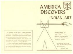 ["The document describes an exhibition of paintings and sculptures by newly discovered American Indian artists, sponsored by Arizona State University, the University of South Dakota, and the University of Utah in cooperation with the Office of Economic Opportunity. The exhibition took place at the Smithsonian Institution in Washington, D.C. and was attended by various dignitaries and political figures."]