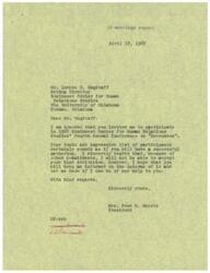 ["LaDonna Harris expresses regret for not being able to attend the Fourth Annual Conference on \"Extremism\" at the Southwest Center for Human Relations Studies due to other commitments. She hopes to be kept informed about the outcome of the conference and offers to help in any way she can."]