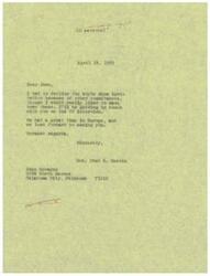 ["LaDonna Harris had to decline an invitation to a style show due to other commitments, but looks forward to a TV interview. She had a great time in Europe and is looking forward to seeing Jean Sprague in the future."]