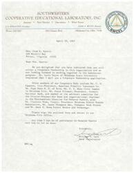 ["The document is a letter from the Southwestern Cooperative Educational Laboratory to LaDonna Harris, confirming her Corporate Membership and providing information about other members. The letter also includes a membership application form and expresses willingness to work together in the Laboratory program. It provides details about the organization and its goals, as well as information about the different categories of membership available."]