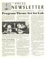 ["SWCEL has set a program theme focused on language arts with an emphasis on traditional culture's impact on learning. The theme was developed through planning meetings and has been approved by the Executive Board and Regional Council. Student testing is underway in beacon schools to evaluate program effectiveness. The Laboratory's address has changed to 117 Richmond Drive, NE, Albuquerque, New Mexico. Directors and specialists from regional educational laboratories met with U.S. Office of Education representatives in New Orleans for a briefing."]